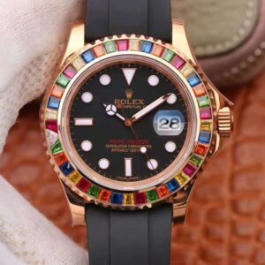 Replica Rolex Yacht Master 116695SATS 40MM Noob Factory Rose Gold Wrapped Black Dial watch