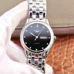 Replica Longines Flagship L4.899.4.57.6 Double Calendar Black Dial watch