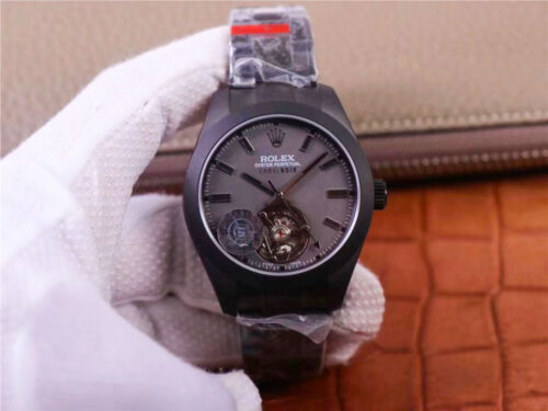Replica Rolex Milgauss Base 116400 Label Noir Tourbillon LNT01HS-001 JB Factory Black PVD watch