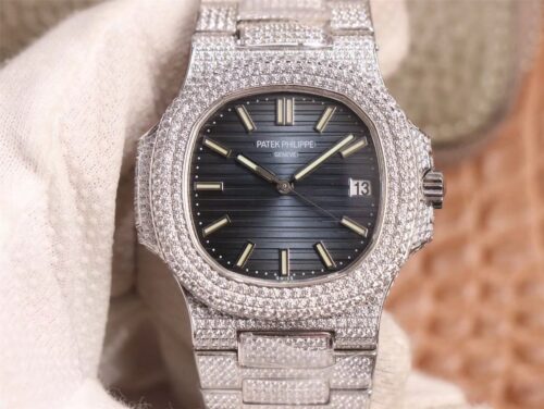 Replica Patek Philippe Nautilus 5719-10G Diamond R8 Factory Gray Dial watch