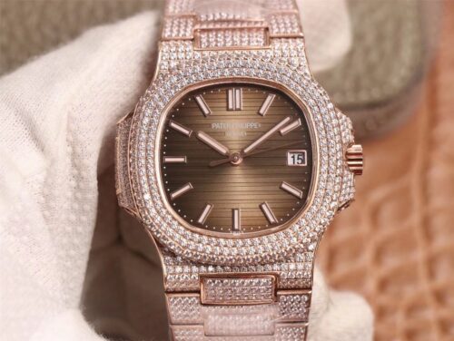 Replica Patek Philippe Nautilus 5711/1R-001 R8 Factory Rose Gold Diamond watch