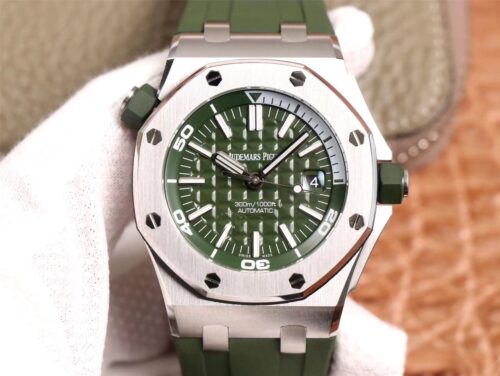 Replica Audemars Piguet Royal Oak Offshore 15710ST.OO.A052CA.01 JF Factory Green Dial watch