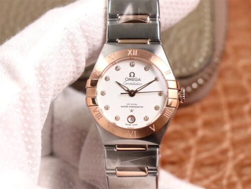 Replica Omega Constellation 131.20.29.20.52.001 Rose Gold 3S Factory White Dial watch