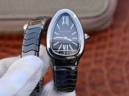 Replica Bvlgari Serpenti Spiga 102735 BV Factory Black Ceramic Steel Bezel watch