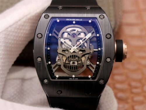 Replica Richard Mille RM052-01 ZF Factory Black Ceramic Grey Skull Dial watch