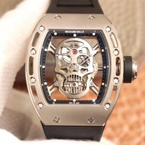 Replica Richard Mille RM052 ZF Factory Silver Titanium Skull Dial watch