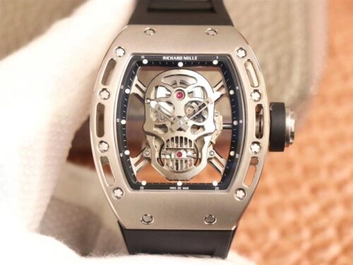 Replica Richard Mille RM052 ZF Factory Silver Titanium Skull Dial watch