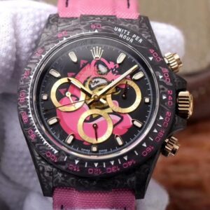 Replica Rolex Daytona Cosmos Chronograph Carbon Fiber Edition Pink Exploded Dragon Dial watch