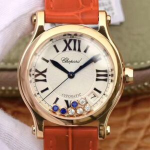 Replica Chopard Happy Sport 274808 Rose Gold Diamonds YF Factory White Dial watch