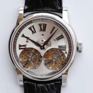 Replica Roger Dubuis Hommage RDDBHO0562 Double Tourbillon JB Factory Silver Dial watch