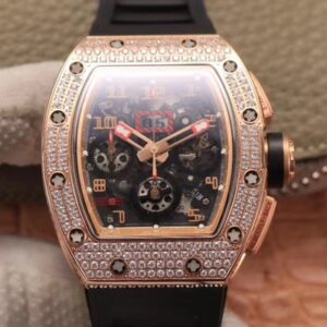 Replica Richard Mille RM011 RG/5423 Felipe Massa KV Factory Rose Gold Diamond Bezel watch