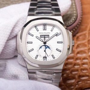 Replica Patek Philippe Nautilus 5726/1A-010 Moonphase PF Factory Silver White Dial watch