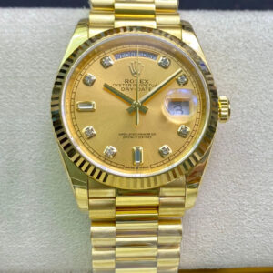 Replica Rolex Day Date M128238-0008 Yellow Gold EW Factory Champagne Dial watch