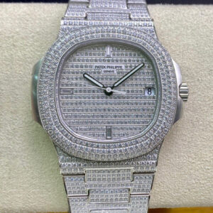 Replica Patek Philippe Nautilus 5719/10G-010 PPF Factory V4 Silver Diamond Watch