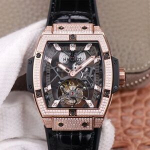 Replica Hublot Masterpiece Tourbillon 906.OX.0123.VR.AES13 JB Factory Rose Gold Diamond watch