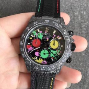 Replica Rolex Daytona Cosmograph Carbon Fiber Diw Customized Version Noob Factory Color Dial watch