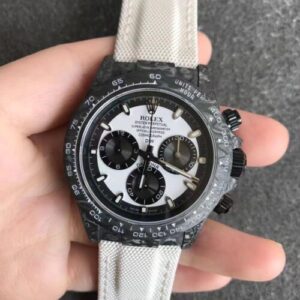 Replica Rolex Daytona Cosmograph Carbon Fiber Diw Customized Version Noob Factory White Dial watch