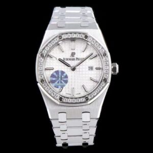 Replica Audemars Piguet Royal Oak Quartz 67651ST.ZZ.1261ST.01 JF Factory White Dial watch