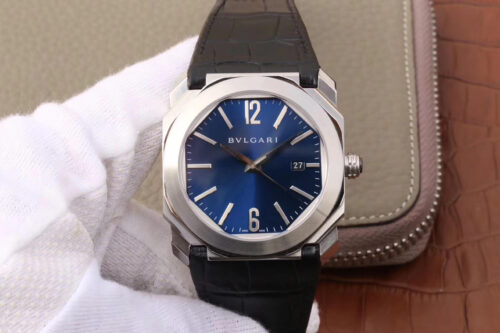 Replica Bvlgari Octo 102429 BGO38C3SLD Dark Blue Dial watch