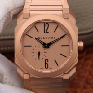 Replica Bvlgari Octo Finissimo 102912 BV Factory Rose Gold Dial watch