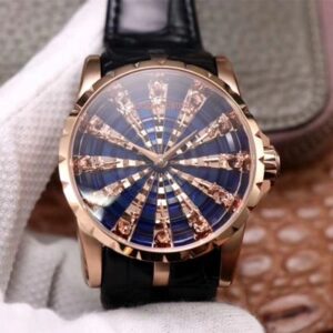 Replica Roger Dubuis Excalibur RDDBEX0684 ZZ Factory Rose Gold Blue Dial watch