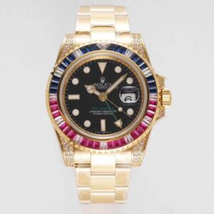 Replica Rolex GMT Master II 116758 SAru-78208 ROF Factory Black Dial watch