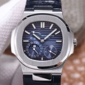 Replica Patek Philippe Nautilus 5712/1A-001 PF Factory Blue Dial Leather Strap watch