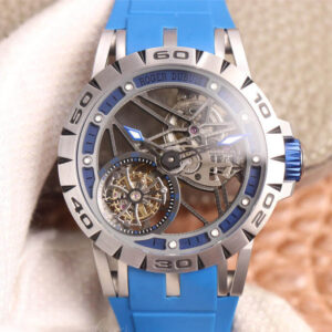 Replica Roger Dubuis Excalibur Spidr RDDBEX0479 JB Factory Tourbillon Skeleton Dial watch