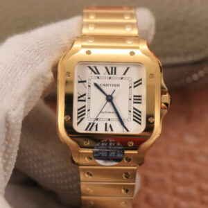 Replica Cartier De Santos WSSA0010 BV Factory 18K Gold White Dial watch