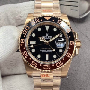 Replica Rolex GMT Master II 126715CHNR-0001 GM Factory Rose Gold Black Dial watch