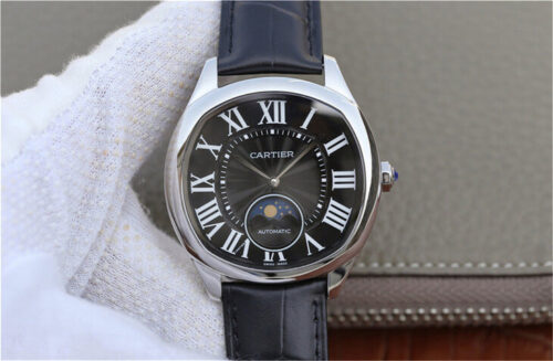 Replica Drive De Cartier Moonphase WGNM0009 Cowhide Strap watch