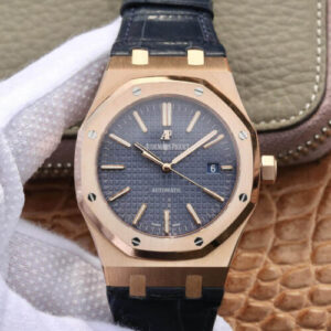Replica Audemars Piguet Royal Oak 15400 OM Factory Blue Dial Leather Strap watch