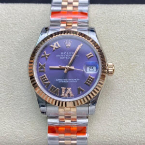 Replica Rolex Datejust M278271-0020 TW Factory Diamond Eggplant Purple Dial watch