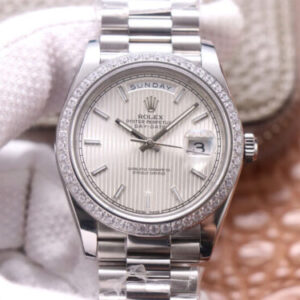 Replica Rolex Day-Date M228349RBR-0007 EW Factory Silver Dial watch