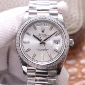 Replica Rolex Day-Date M228349RBR-0001 EW Factory Diamond Bezel watch
