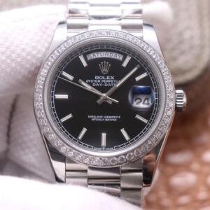 Replica Rolex Day-Date M228349RBR-0002 EW Factory Black Dial watch