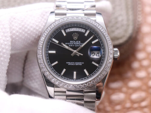 Replica Rolex Day-Date M228349RBR-0002 EW Factory Black Dial watch