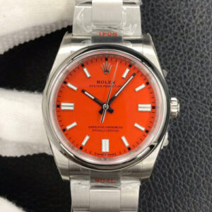 Replica Rolex Oyster Perpetual M126000-0007 36MM EW Factory Coral Red Dial watch
