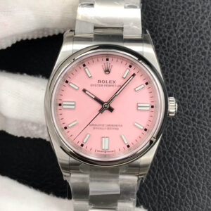 Replica Rolex Oyster Perpetual M126000-0008 36MM EW Factory Candy Pink Dial watch