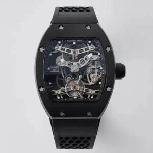 Replica Richard Mille RM027 Tourbillon EUR Factory Titanium Case Black Strap watch