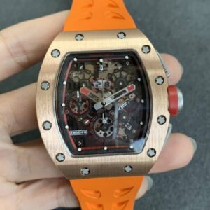 Replica Richard Mille RM011 KV Factory Rose Gold Orange Strap watch