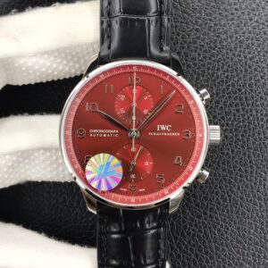 Replica IWC Portugieser Chronograph IW371616 YL Factory Burgundy Red Dial - AR Replica Watches