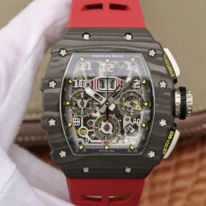 Replica Richard Mille RM11-03 KV Factory Carbon Fiber Red Rubber Strap watch