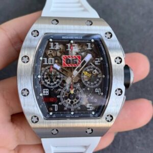 Replica Richard Mille RM11 KV Factory Titanium Skeleton Dial White Strap watch