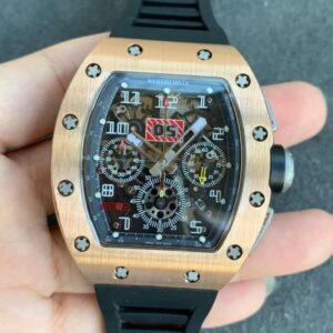 Replica Richard Mille RM11 KV Factory Rose Gold Black Rubber Strap watch