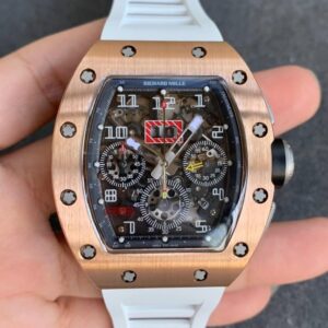 Replica Richard Mille RM11 KV Factory Rose Gold White Strap watch