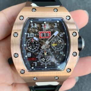 Replica Richard Mille RM11 KV Factory Rose Gold Camouflage Rubber Strap watch