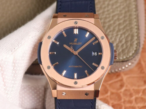 Replica Hublot Classic Fusion 511.OX.7180.LR WWF Factory Rose Gold Blue Dial watch