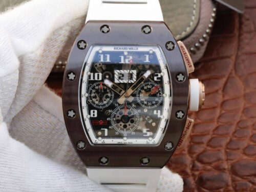 Replica Richard Mille RM011 KV Factory Brown Ceramic Case watch