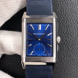 Replica Jaeger LeCoultre Reverso Tribute Double-sided Double Time Zone Flip MG Factory Blue Dial watch